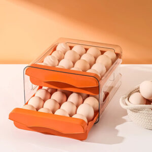 32 Eggs Acrylic Drawer-Like Double Layer Egg Holder