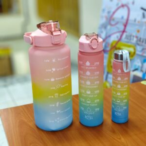 Alternative view of Motivational Water Bottle Set (2L+900ML+330ML) ? Stay Hydrated and Healthy ? Perfect for Fitness, Gym, and Kids