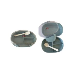 Rashnik 3 Compartment Oval Lunch Box with Spoon
